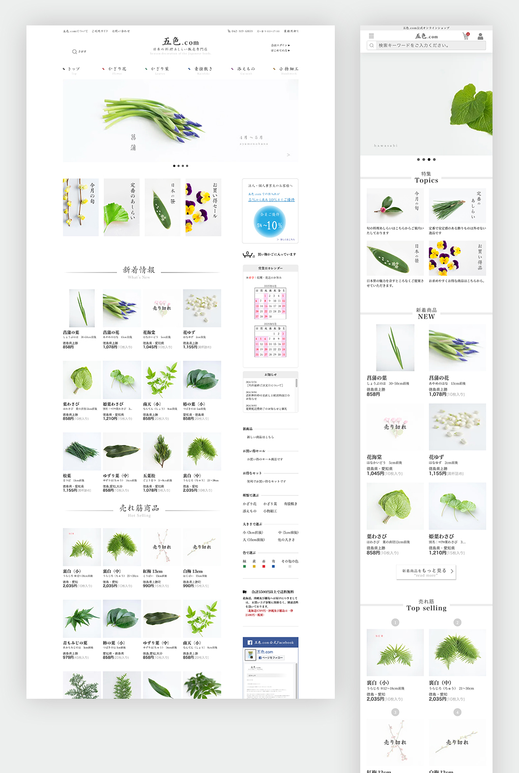 
                        富士八州株式会社　「五色.com」ECサイト                        